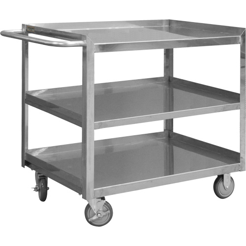 Chariot avec tablettes de calibre industriel, 3 Tiers, 30-1/8" la x 35" h x 66" p, Capacit&eacute; 1200 lb M & M Nord Ouest Inc