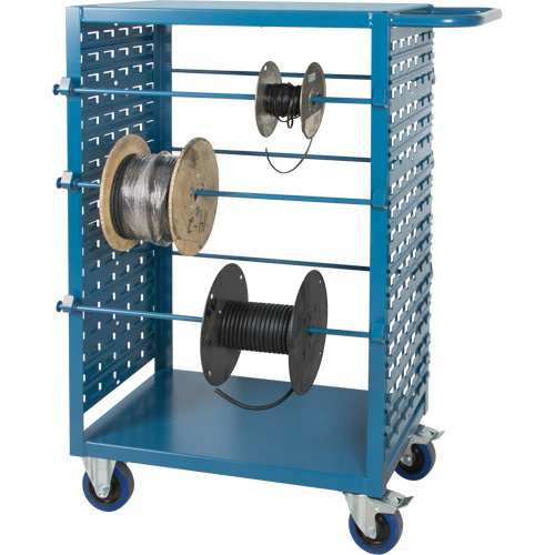 Mobile Wire Spool Cart, Steel, 6 Rod, 21" W x 48" H x 38" D, 1200 lbs. Capacity M & M Nord Ouest Inc