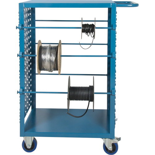 Mobile Wire Spool Cart, Steel, 6 Rod, 21" W x 48" H x 38" D, 1200 lbs. Capacity M & M Nord Ouest Inc