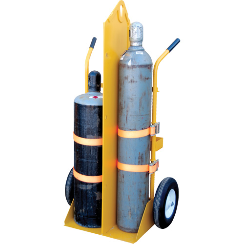 Welding Cylinder Torch Cart, Foam-Filled Wheels, 23-1/8" W x 22-13/16" L Base, 500 lbs. M & M Nord Ouest Inc