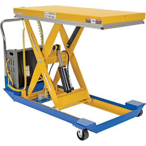 Table &eacute;l&eacute;vatrice aliment&eacute;e c. c. et manuelle &agrave; ciseaux, Acier, 48" lo x 24" la, Capacit&eacute; 1000 lb M & M Nord Ouest Inc