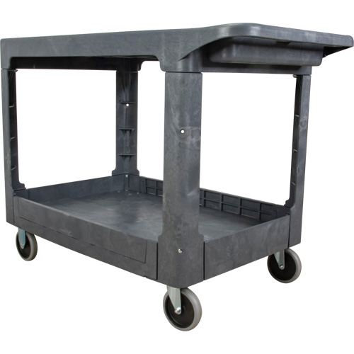 Flat-Shelf Utility Service Cart, 2 Tiers, 25-1/4" x 32-1/4" x 44", 550 lbs. Capacity M & M Nord Ouest Inc