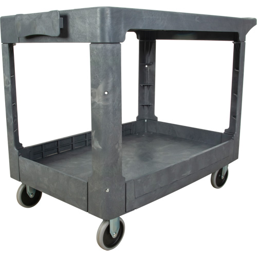 Flat-Shelf Utility Service Cart, 2 Tiers, 25-1/4" x 32-1/4" x 44", 550 lbs. Capacity M & M Nord Ouest Inc