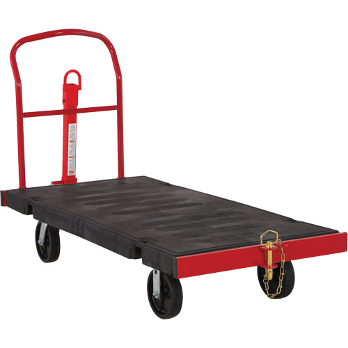Towable Platform Cart, 64-1/4" L x 30-1/2" W, 2500 lbs. Cap., Polyolefin Wheels M & M Nord Ouest Inc