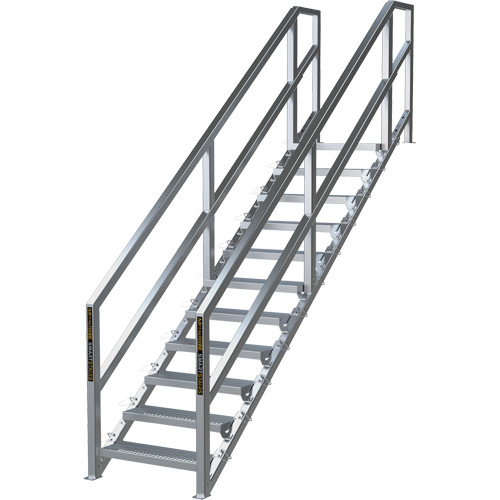 SmartStairs 11-16 Steps Modular Construction Stair System, 120" H M & M Nord Ouest Inc
