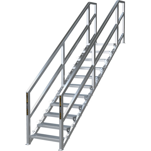 SmartStairs 11-16 Steps Modular Construction Stair System, 120" H M & M Nord Ouest Inc