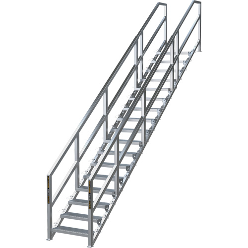 SmartStairs 17-21 Steps Modular Construction Stair System, 157-1/2" H M & M Nord Ouest Inc