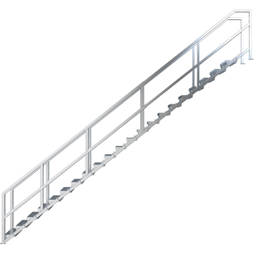 SmartStairs 17-21 Steps Modular Construction Stair System, 157-1/2" H M & M Nord Ouest Inc