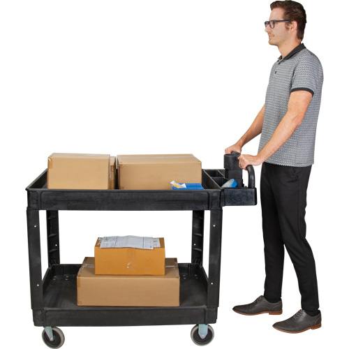 Utility Cart, 2 Tiers, 25-5/8" x 33-1/2" x 43-3/4", 550 lbs. Capacity M & M Nord Ouest Inc