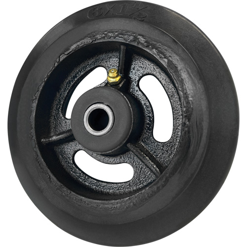 Roue en caoutchouc moul&eacute;, 6'' (152 mm) dia. x 1-1/2" (38 mm) la, Capacit&eacute; de 450 lb (204 kg) M & M Nord Ouest Inc