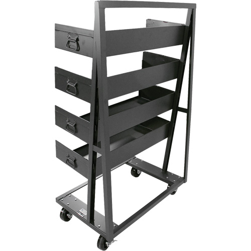 Single-Sided Heavy Duty A-Frame Cart with 4 Large Trays, 38" x 25" x 63", 2500 lbs. Capacity M & M Nord Ouest Inc