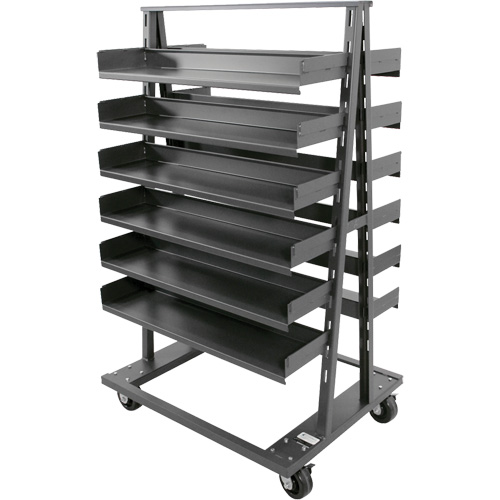 Double-Sided Heavy Duty A-Frame Cart with 12 Trays, 38" x 30" x 63", 2500 lbs. Capacity M & M Nord Ouest Inc