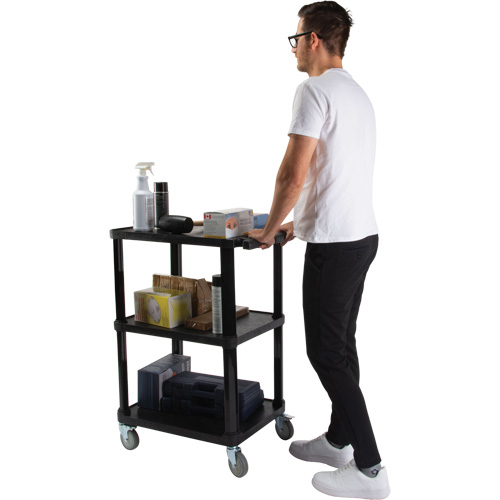 Utility Cart with Flat Shelf, 3 Tiers, 18-1/8" x 37-3/8" x 27-3/4", 330 lbs. Capacity M & M Nord Ouest Inc