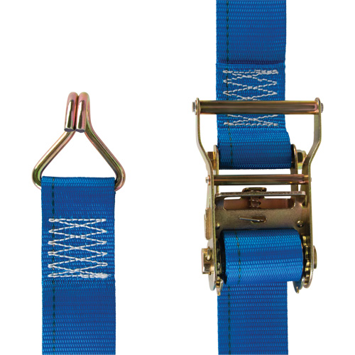 Tendeur d'arrimage utilitaire robuste, Crochet en J, 2" la x 20' lo, Charge d'utilisation 500 lb (227 kg) M & M Nord Ouest Inc