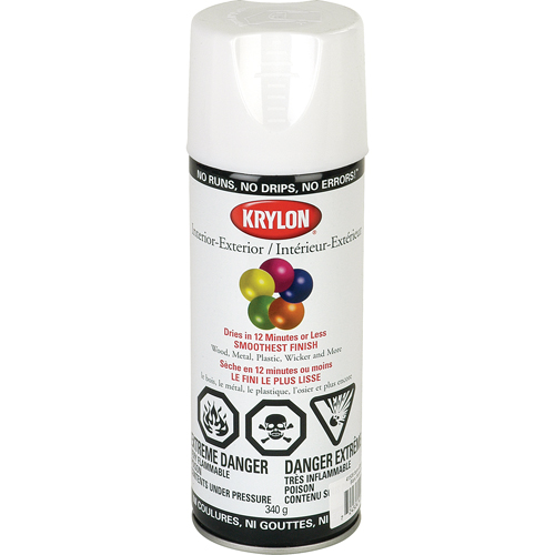 Industrial Acryli-Quik Lacquer, White, Semi-Gloss, 12 oz., Aerosol Can M & M Nord Ouest Inc