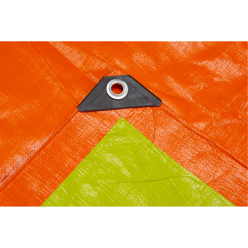 High-Visibility Heavy-Duty Woven Tarp, Polyethylene, Green/Orange, 16' x 20' x 12 mils M & M Nord Ouest Inc