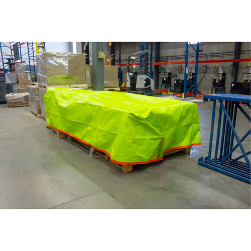 High-Visibility Heavy-Duty Woven Tarp, Polyethylene, Green/Orange, 16' x 20' x 12 mils M & M Nord Ouest Inc