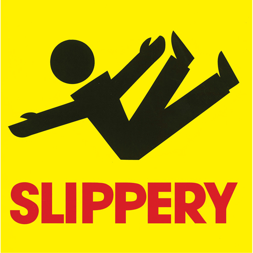 "Slippery" Traffic Cone Message Label, Adhesive, English with Pictogram M & M Nord Ouest Inc