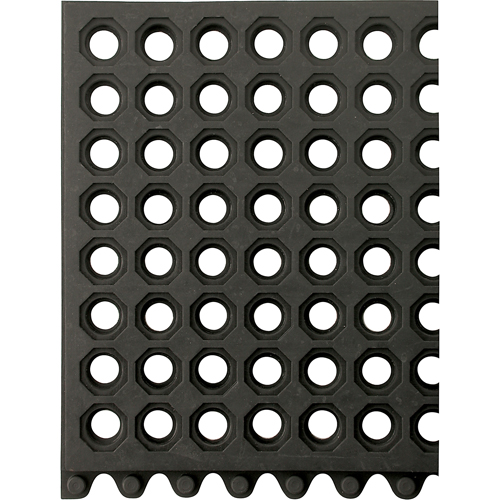 24/Seven&reg; Matting, Rubber, 3' W x 3' L, 5/8" Thick, Black M & M Nord Ouest Inc