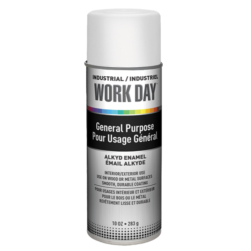Industrial Work Day Paint, White, Gloss, 10 oz., Aerosol Can M & M Nord Ouest Inc
