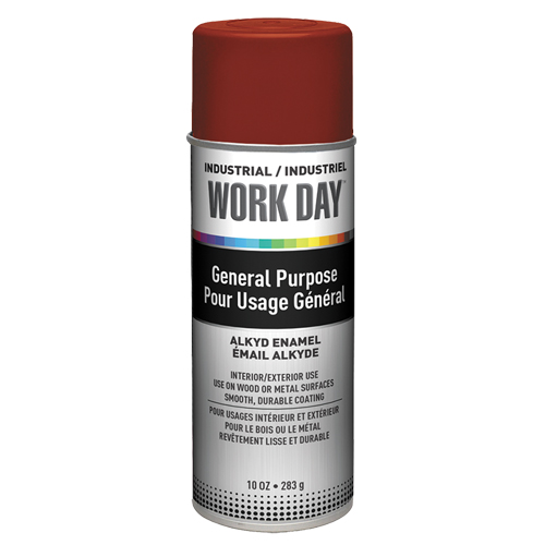 Industrial Work Day Paint, Red, Very Flat, 10 oz., Aerosol Can M & M Nord Ouest Inc