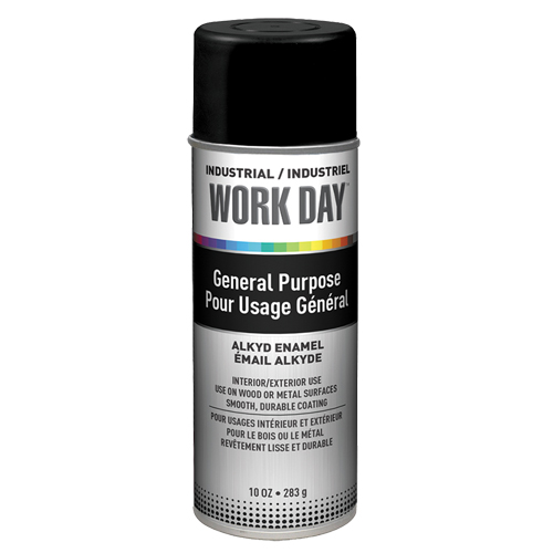 Industrial Work Day Paint, Black, Very Flat, 10 oz., Aerosol Can M & M Nord Ouest Inc