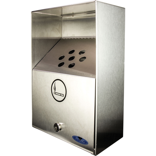 Smoking Receptacles, Wall-Mount, Stainless Steel, 3.3 Litres Capacity, 13-1/2" Height M & M Nord Ouest Inc