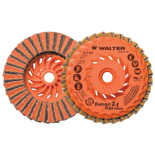 Enduro-Flex 2-IN-1 Turbo Finishing Disc, 4-1/2" x 5/8"-11, Type 27, 80 Grit, Aluminum Oxide M & M Nord Ouest Inc