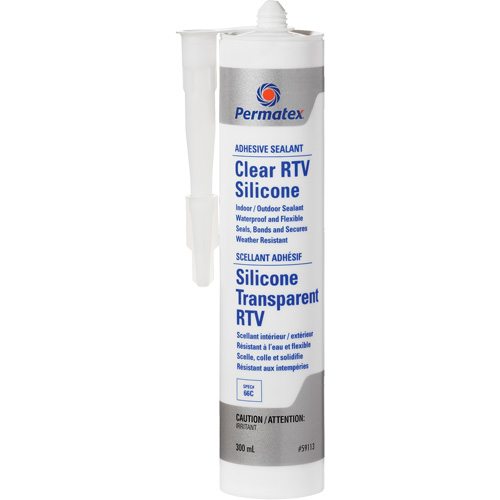 Clear RTV Adhesive Sealant, 300 ml, Cartridge, Clear M & M Nord Ouest Inc