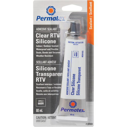 RTV Adhesive Sealant, 80 ml, Tube, Clear M & M Nord Ouest Inc