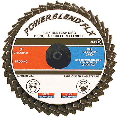 Disque &agrave; lamelles &agrave; rouler POWERBLEND FLX, 2" x Type R, Grain Z40, Alumine de zirconium M & M Nord Ouest Inc