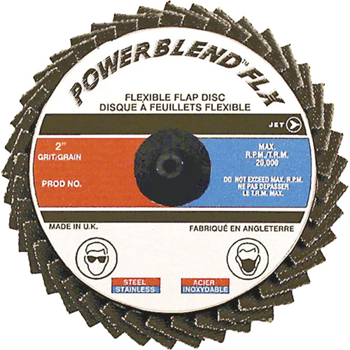 Powerblend FLX Roll-On Flap Disc, 2" x 80 Grit, Zirconia Alumina M & M Nord Ouest Inc