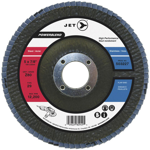 Disque &agrave; lamelles PowerBlend, 7" x 7/8", Type 29, Grain Z40, Alumine de zirconium M & M Nord Ouest Inc