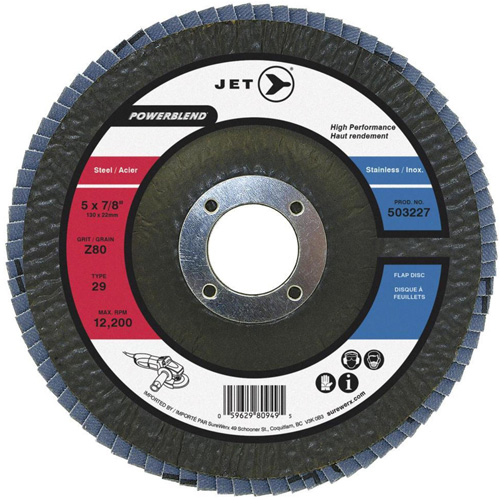 Disque &agrave; lamelles PowerBlend, 7" x 7/8", Type 29, Grain Z60, Alumine de zirconium M & M Nord Ouest Inc
