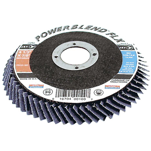 PowerBlend FLX Flexible Flap Disc, 4-1/2" x 7/8", Type 27, Z60 Grit, Zirconia Alumina M & M Nord Ouest Inc