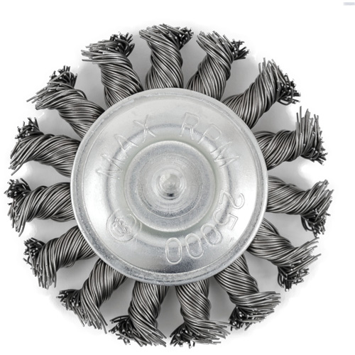 EKR275-20 Shaft-Mounted Knot Twisted Radial Brush, 3", .02" Fill, 1/4" Shank M & M Nord Ouest Inc