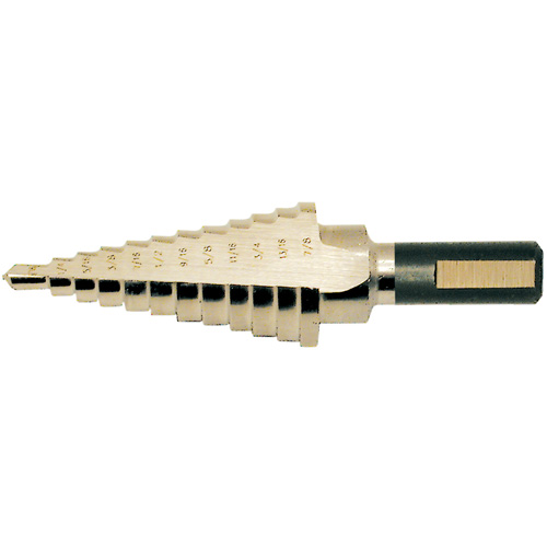 Super Premium Step Drill, 1/8" - 1/2" , 1/32" Increments, High Speed Steel M & M Nord Ouest Inc