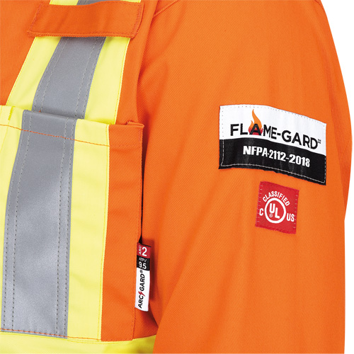 5555 High Visibility FR Rated & Arc Rated Safety Coveralls, Size 36, High Visibility Orange, 11 cal/cm² M & M Nord Ouest Inc