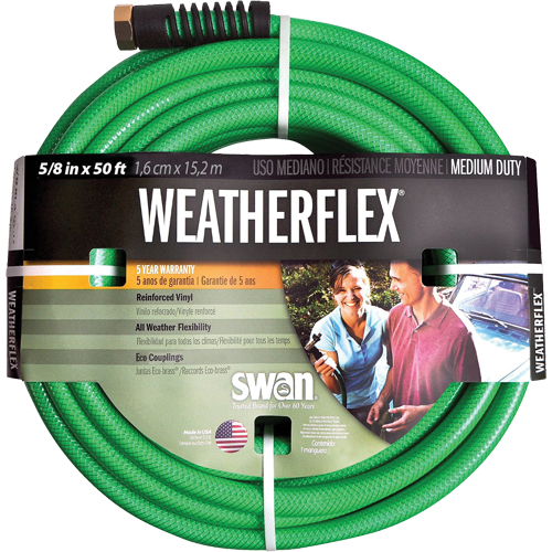 Weatherflex Medium Duty Garden Hoses, Vinyl, 5/8" dia. x 50' M & M Nord Ouest Inc