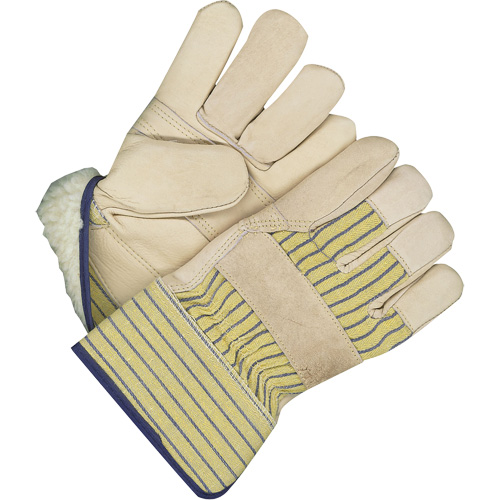 Gants d'ajusteur classiques avec paume renforc&eacute;e, Taille unique, Paume en Cuir fleur de vache, Doublure en Peluche d'acrylique M & M Nord Ouest Inc