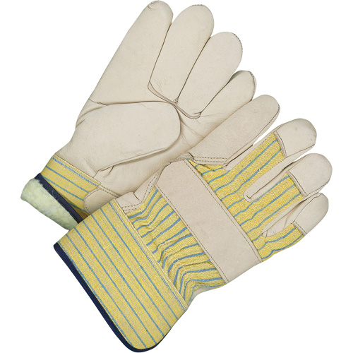 Gants d'ajusteur classiques, Taille unique, Paume en Cuir fleur de vache, Doublure en Peluche d'acrylique M & M Nord Ouest Inc