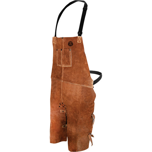 Leather Welding Apron, Split-Leg Bib, 36" L, Brown M & M Nord Ouest Inc