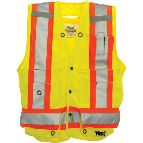 Veste de s&eacute;curit&eacute; pour arpenteur, Jaune lime haute visibilit&eacute;, Grand, Polyester M & M Nord Ouest Inc