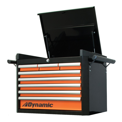 Coffre &agrave; outils sup&eacute;rieur, 28" la, 8 tiroirs, Noir/Orange M & M Nord Ouest Inc