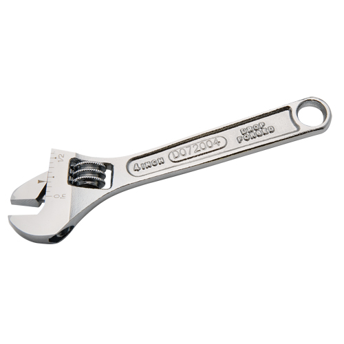 Adjustable Wrench, 4" L, 1/2" Max Width, Chrome M & M Nord Ouest Inc
