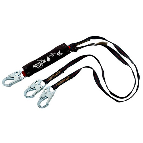 PRO Shock-Absorbing Lanyard, 6', Snap Hook Center, Snap Hook Leg Ends, Kevlar&reg; M & M Nord Ouest Inc