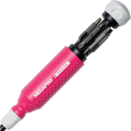 Original Pink 15-in-1 Multi-Bit Screwdriver, 8-37/50" L, Textured Handle M & M Nord Ouest Inc
