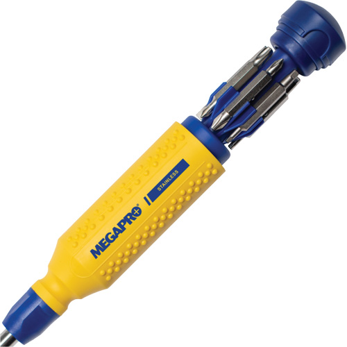 Original Stainless Steel 15-in-1 Multi-Bit Screwdriver, 8-37/50" L, Textured Handle M & M Nord Ouest Inc