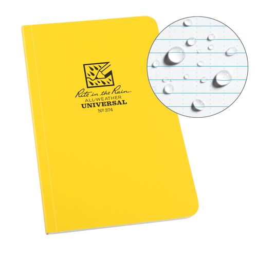 Livre reli&eacute; Field-Flex, Couverture souple, Jaune, 128 Pages, 4-5/8" , 7-1/4"  M & M Nord Ouest Inc