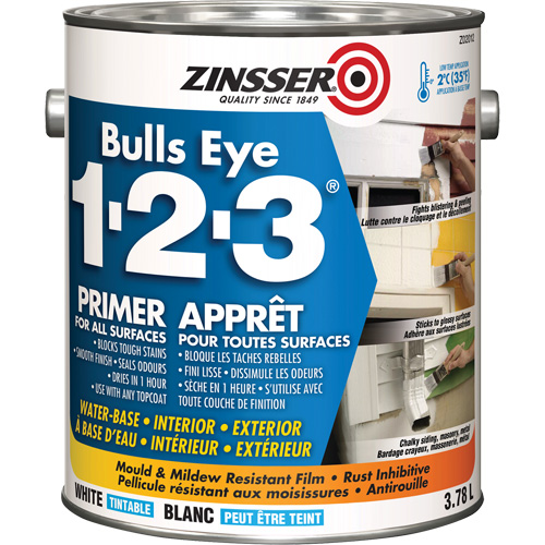 Appr&ecirc;t &agrave; base deau Bulls Eye 1-2-3, 3,78 L, Gallon, Blanc M & M Nord Ouest Inc
